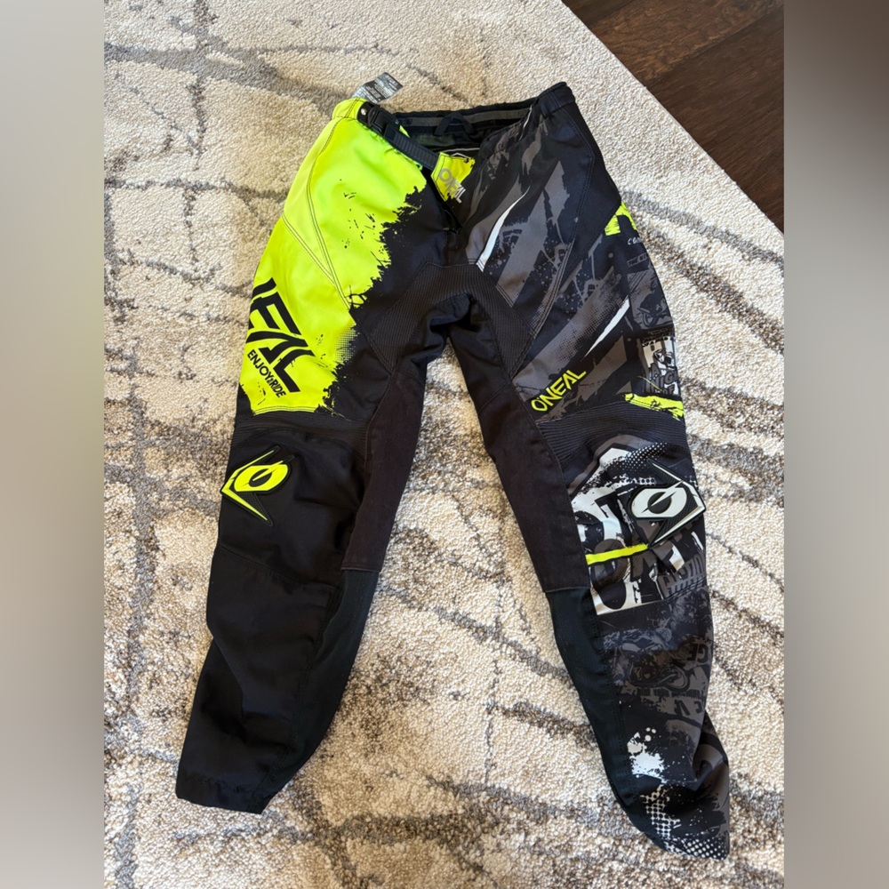 O'Neal ELEMENT Black and Neon Yellow Racing Pants